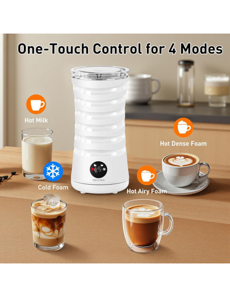 Espumador de Leche Secura Eléctrico 240ml 4-en-1 Automático Espumador de Leche Secura Eléctrico 240ml 4-en-1 Automático
