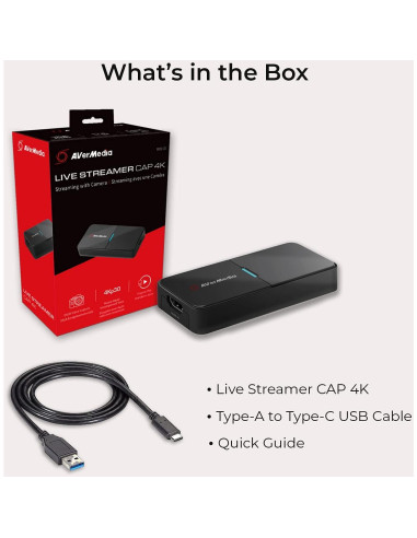 Capturadora AVerMedia BU113 4K30 HDMI para DSLR