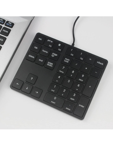 Teclado Numérico Qisan 34 Teclas Compacto con Cable