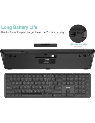 Teclado Inalámbrico Arteck USB 2.4G Completo con Numérico