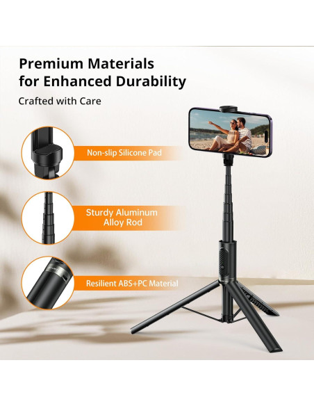 Bastón de Selfie Trípode ATUMTEK 140 cm Bluetooth 5.0 Negro Bastón de Selfie Trípode ATUMTEK 140 cm Bluetooth 5.0 Negro