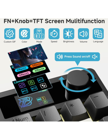 Teclado Numérico Mecánico BOYI TD31Pro Inalámbrico RGB