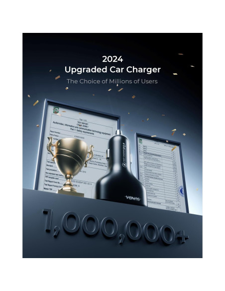 Cargador de Coche USB C SUNDA 126W 4 Puertos Carga Rápida Cargador de Coche USB C SUNDA 126W 4 Puertos Carga Rápida