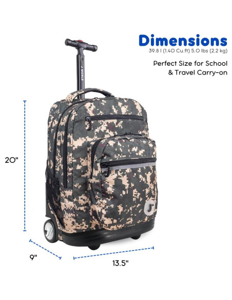 Mochila Rodante J World Camuflaje Verde 50.8 cm 38 Litros Mochila Rodante J World Camuflaje Verde 50.8 cm 38 Litros