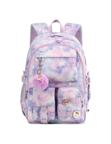 Mochila Hidds para Laptop 16" Antirrobo Tie-Dye Púrpura