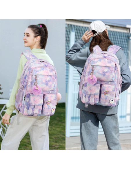 Mochila Hidds para Laptop 16" Antirrobo Tie-Dye Púrpura Mochila Hidds para Laptop 16" Antirrobo Tie-Dye Púrpura