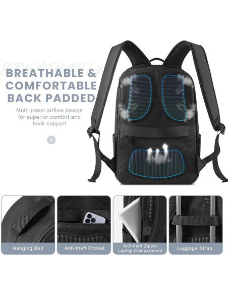 Mochila de Trabajo D1-BACKPACK Negra 21L para Laptop 15.6" Mochila de Trabajo D1-BACKPACK Negra 21L para Laptop 15.6"