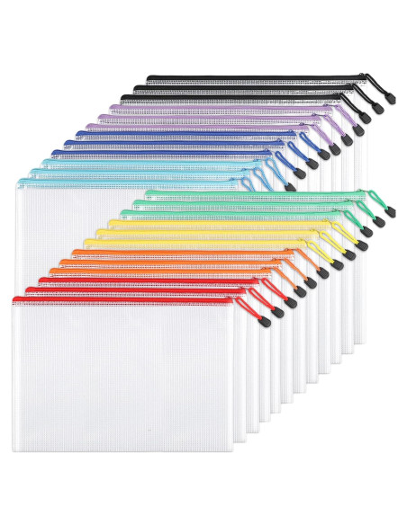 Bolsas de Cremallera A4 EOOUT 24 Piezas Multicolor Bolsas de Cremallera A4 EOOUT 24 Piezas Multicolor