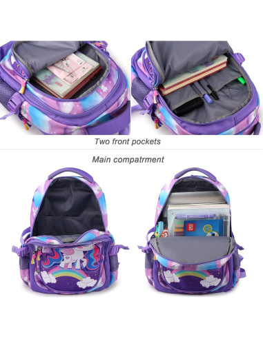 Mochila Escolar Niña Wisiley 40 cm Unicornio Ligera