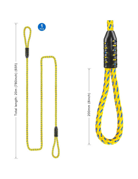 Cuerda de Remolque Pesada SELEWARE 19.81m para Barcos y Tubing Cuerda de Remolque Pesada SELEWARE 19.81m para Barcos y Tubing