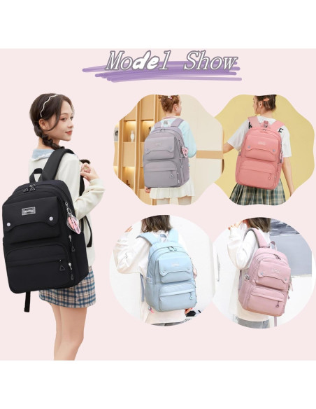 Mochila Escolar para Niñas Bansusu Azul 29 Litros Varios Bolsillos Mochila Escolar para Niñas Bansusu Azul 29 Litros Varios Bolsillos