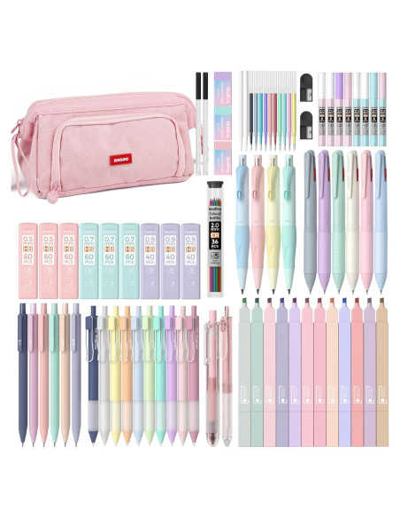 Set de Suministros Escolares Nicpro 78 PCS con Estuche Rosa Set de Suministros Escolares Nicpro 78 PCS con Estuche Rosa