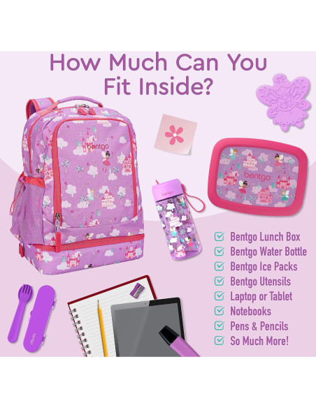 Mochila 2-en-1 Bentgo para Niños 40,64 cm con Almuerzo Hadas Mochila 2-en-1 Bentgo para Niños 40,64 cm con Almuerzo Hadas
