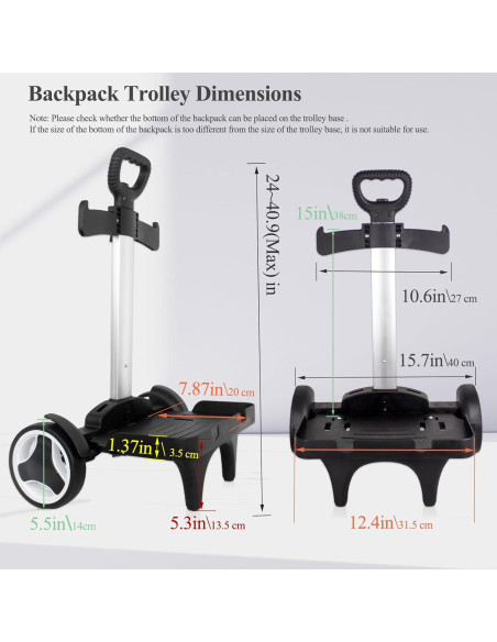 Carro de Mochila HapBoby Plegable con Ruedas Silenciosas Carro de Mochila HapBoby Plegable con Ruedas Silenciosas