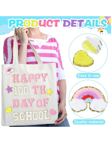 Kit de Parches DIY 52 Pcs Lyrow para 100 Día de la Escuela Kit de Parches DIY 52 Pcs Lyrow para 100 Día de la Escuela