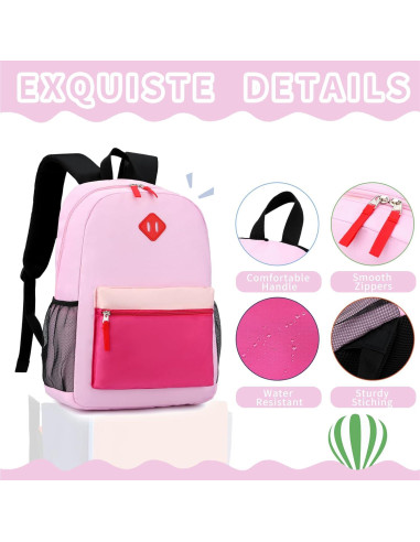 Juego de Mochilas Niños Niñas Morado Rosa Grande