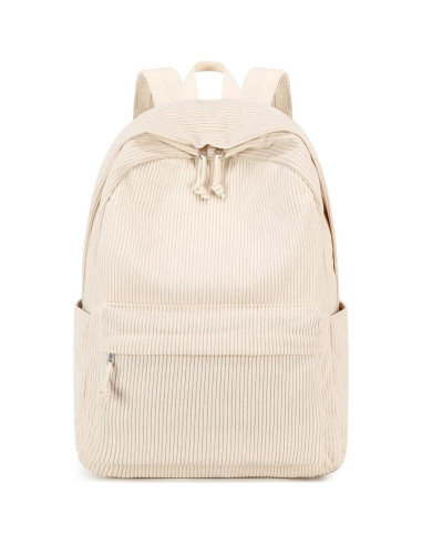 Mochila Escolar Grande Corduroy Beige 43x30x15 cm para Laptop