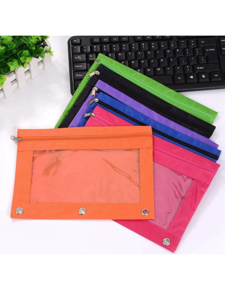 Funda de Lápiz SdeFe 3 Anillos Multicolor 8 Paquete Funda de Lápiz SdeFe 3 Anillos Multicolor 8 Paquete
