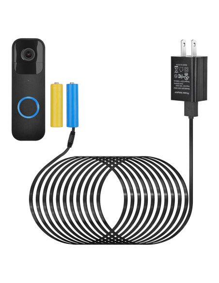 Adaptador de corriente ALERTCAM para timbre Blink 5m resistente Adaptador de corriente ALERTCAM para timbre Blink 5m resistente