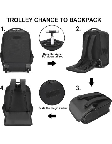 Mochila Rodante Lag-sllbeib Negra para Laptop 17"