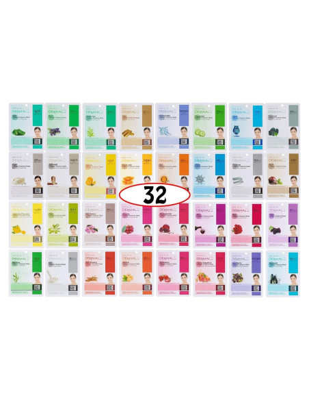 Mascarilla Facial de Colágeno DERMAL - Hidratante y Calmante - Paquete de 32 Unidades Mascarilla Facial de Colágeno DERMAL - Hidratante y Calmante - Paquete de 32 Unidades
