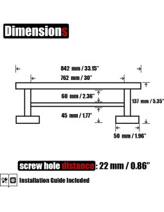Barra de Toalla Doble JQK 76.2 cm Acero Inoxidable Cepillado 2