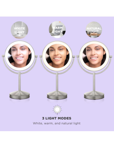 Espejo de Maquillaje Iluminado Conair 21.6 cm 1X/10X LED