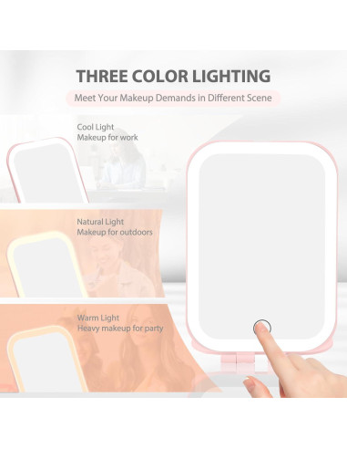 Espejo de Maquillaje Portátil Koolstuffs con Luz LED 3 Modos