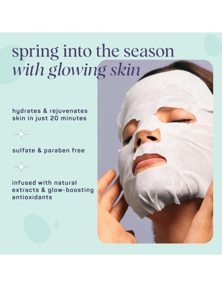 Máscaras Faciales SpaLife 9 Pack - Ácido Hialurónico, Colágeno, Vitamina C Máscaras Faciales SpaLife 9 Pack - Ácido Hialurónico, Colágeno, Vitamina C