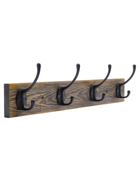 Perchero de pared IBosins con 4 ganchos rústicos negros Perchero de pared IBosins con 4 ganchos rústicos negros