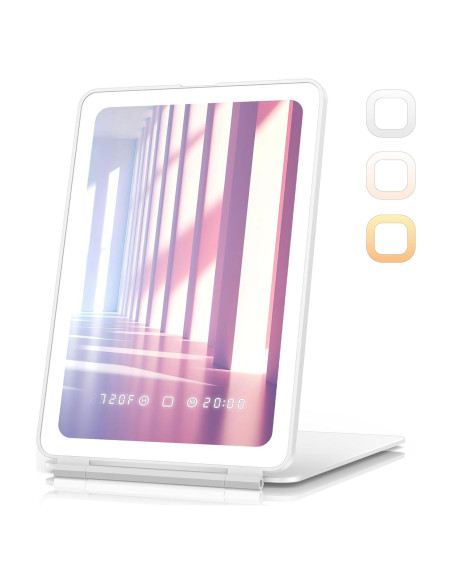 Espejo de Maquillaje Plegable Zemmys 20.32x13.46cm LED Táctil Espejo de Maquillaje Plegable Zemmys 20.32x13.46cm LED Táctil