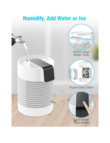 Aire Acondicionado Portátil Oushome 4 en 1 con Humidificador