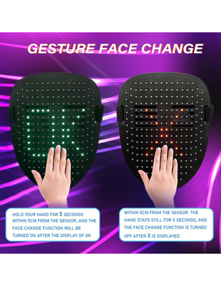 Máscara LED Depointer Life Unisex con Detección de Gestos Máscara LED Depointer Life Unisex con Detección de Gestos