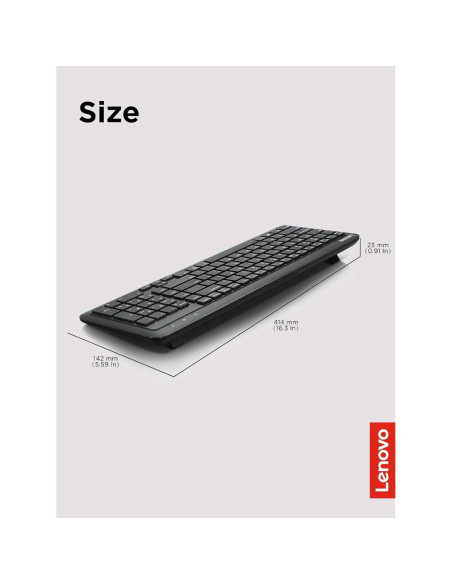 Teclado Inalámbrico Lenovo 300 Compacto con Teclado Numérico Teclado Inalámbrico Lenovo 300 Compacto con Teclado Numérico