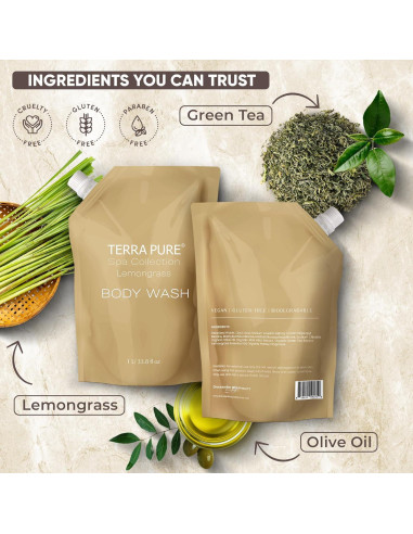 Bolsa de Recarga 1L Jabón Terra Pura Té Verde y Hierba Limón