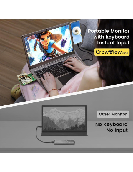 Monitor Portátil CrowView Note 14" FHD 1080P Batería 5000mAh Monitor Portátil CrowView Note 14" FHD 1080P Batería 5000mAh