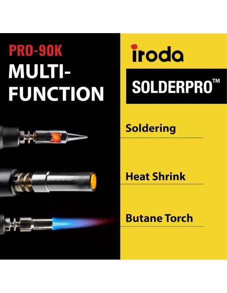 Kit Soldador a Gas IRODA SOLDERPRO 90K 80W Llama Ajustable Kit Soldador a Gas IRODA SOLDERPRO 90K 80W Llama Ajustable