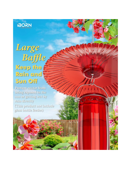 Comedero para Colibríes iBorn con Baffle Solar 26.9cm Rojo Comedero para Colibríes iBorn con Baffle Solar 26.9cm Rojo