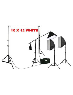 Kit de Iluminación ePhotoInc 3200W con Softbox y Muselina 10x12