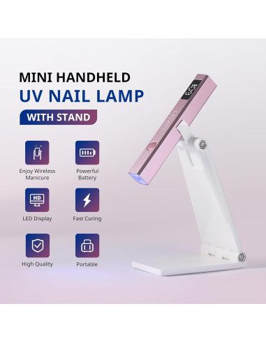 Lámpara de Uñas Inalámbrica AIRSEE Rosa, Secado Rápido UV