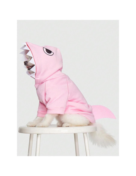 Sudadera para Perros QWINEE Tiburón Rosa Pequeña Invierno Sudadera para Perros QWINEE Tiburón Rosa Pequeña Invierno
