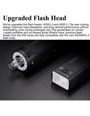 Flash Godox AD200 Pro II 200Ws Bi-Color TTL Inalámbrico