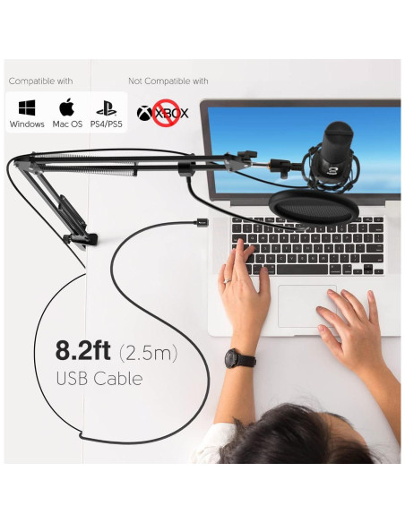 Micrófono USB FIFINE T669 con Soporte y Filtro Antipop Micrófono USB FIFINE T669 con Soporte y Filtro Antipop