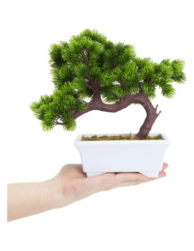 Bonsai Artificial Juvale Pino Japonés en Maceta Blanca