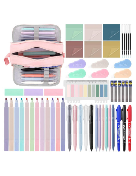 Estuche de Lápices Mikiwon con 54 Suministros Escolares Estuche de Lápices Mikiwon con 54 Suministros Escolares