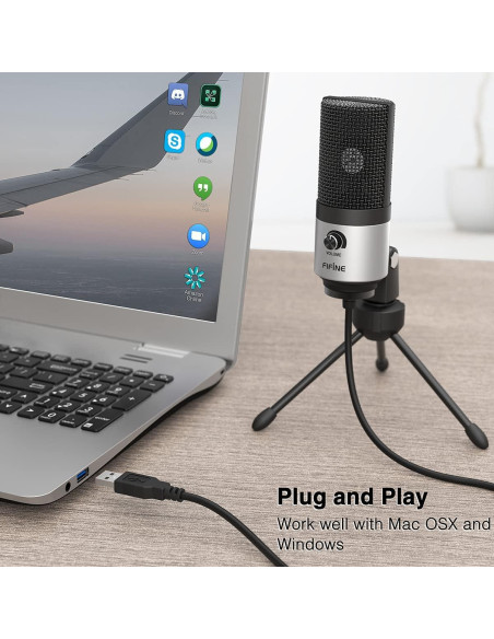 Micrófono Externo FIFINE K669S+K053 USB para Laptop y PC Micrófono Externo FIFINE K669S+K053 USB para Laptop y PC