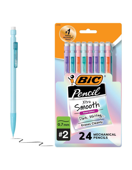 Lápices Mecánicos BIC Xtra-Smooth 0.7mm Pastel Paquete 24 Lápices Mecánicos BIC Xtra-Smooth 0.7mm Pastel Paquete 24