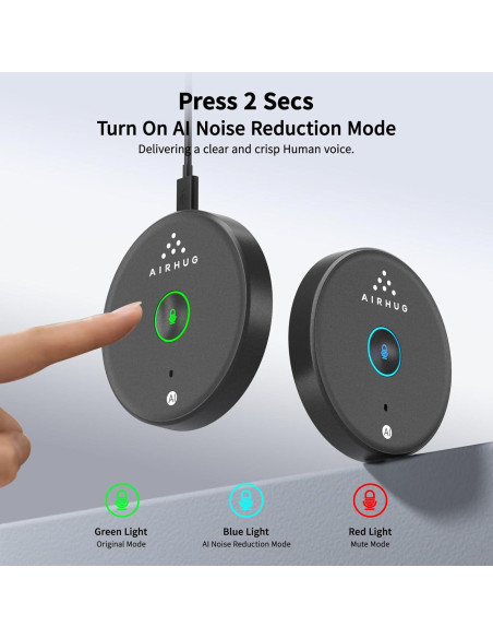 Micrófono USB AIRHUG 21 Omnidireccional con Reducción de Ruido Micrófono USB AIRHUG 21 Omnidireccional con Reducción de Ruido