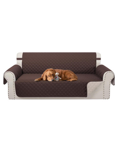 Funda de sofá reversible Luxshare Home 3 cojines Chocolate/Beige