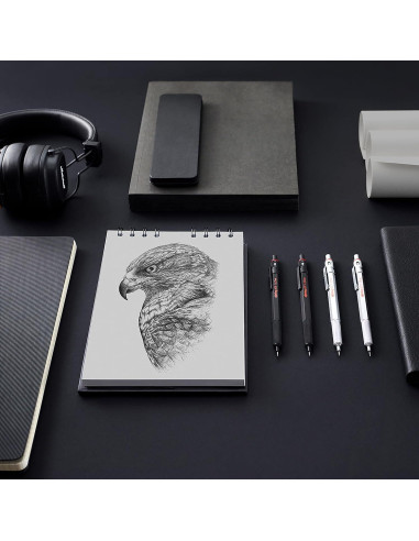 Lápiz Mecánico Rotring 600 Plata 0.7 mm Cuerpo Metálico